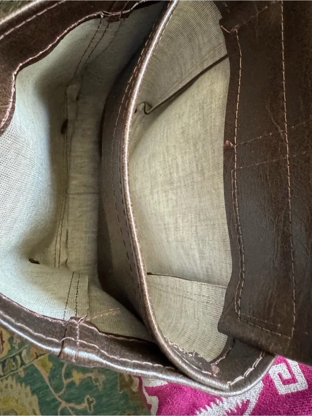Vtg 70s Brown Vinyl Tool Belt Bag Waist Pouch OS Fanny Pack Tool Belt Unisex